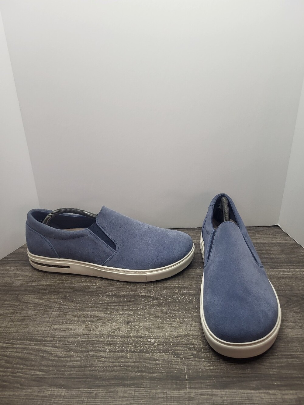 Birkenstock Oswego Mens Size 11 Blue Suede Slip On Sneaker Loafer NEW